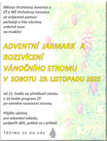 ADVENTNÍ JARMARK A ROZSVÍCENÍ VÁNOČNÍHO STROMU - sobota 29.11.2025